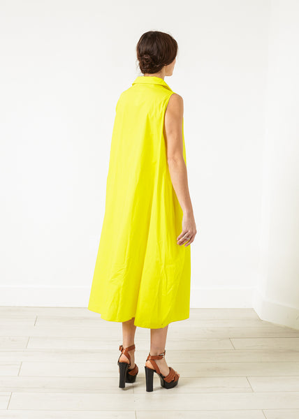 Balloon Cotton Dress in Yellow - Demo