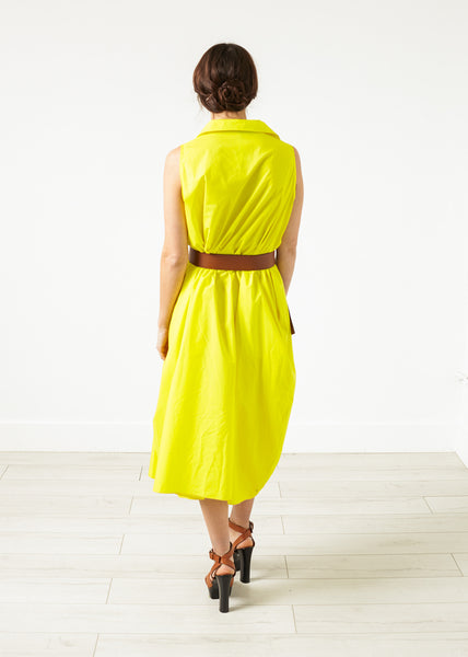 Balloon Cotton Dress in Yellow - Demo