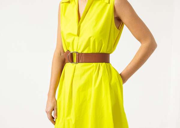 Balloon Cotton Dress in Yellow - Demo