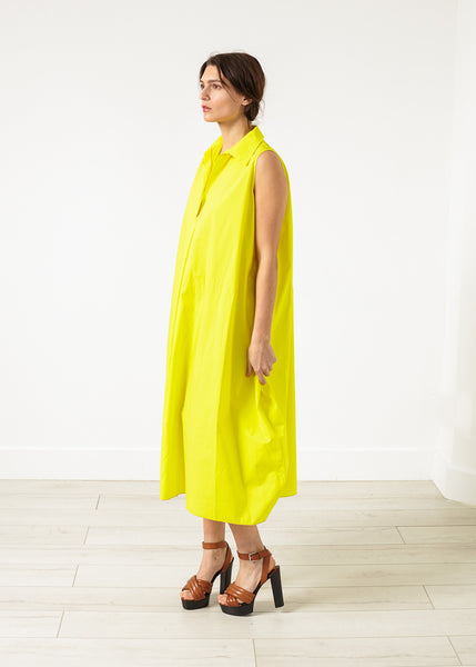 Balloon Cotton Dress in Yellow - Demo