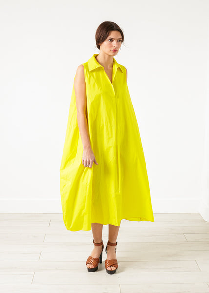 Balloon Cotton Dress in Yellow - Demo