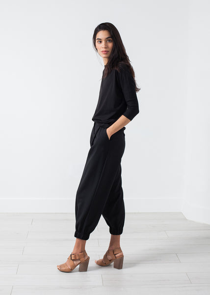 Boat Neck Top in Black - Demo