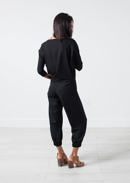 Boat Neck Top in Black - Demo