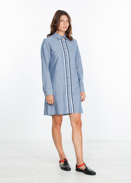 Chambray Shirtdress in Blue - Demo