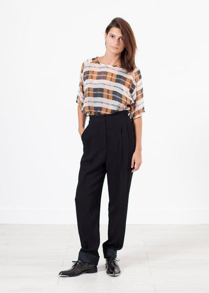 Contrast Cuff Pant in Black - Demo