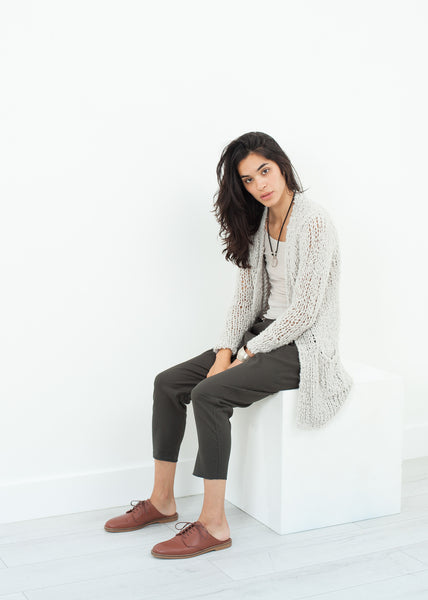 Bulk Stitch Cardigan in Cloud - Demo