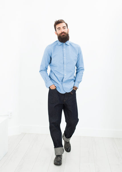 British Officer's Shirt in Sky Blue - Demo