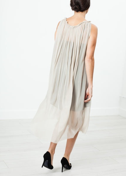 Chiffon Cape Back Dress in Sand - Demo