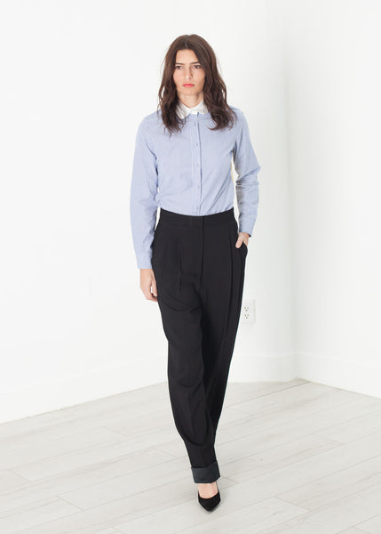 Contrast Cuff Pant in Black - Demo