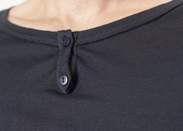 Cotton Henley in Blue Grey - Demo
