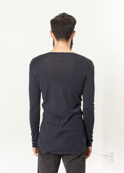 Cotton Henley in Blue Grey - Demo