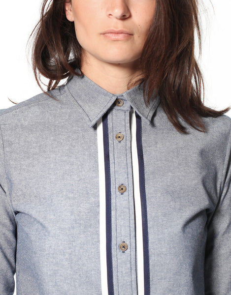 Chambray Boyfriend Shirt in Blue - Demo