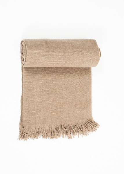 Cashmere Tassel Blanket in Brown - Demo