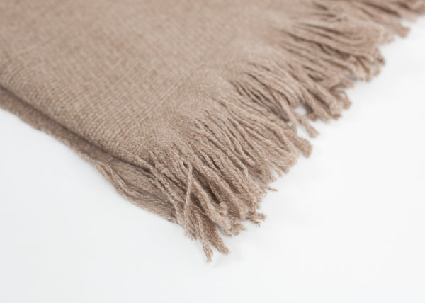 Cashmere Tassel Blanket in Brown - Demo