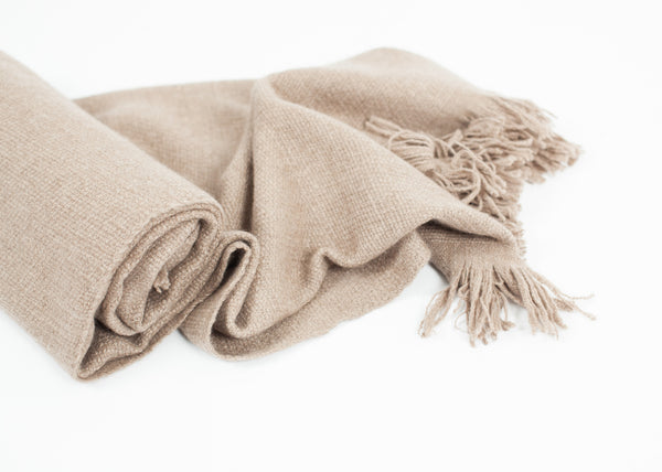 Cashmere Tassel Blanket in Brown - Demo