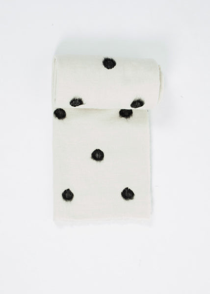 Cashmere Dot Shawl in Black/White - Demo