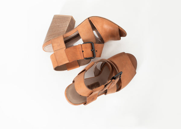 Buckle Strap Heel in Brown - Demo