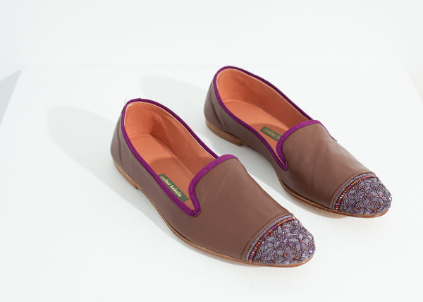 Bizi Cap Toe Loafer in Rose/Aubergine - Demo