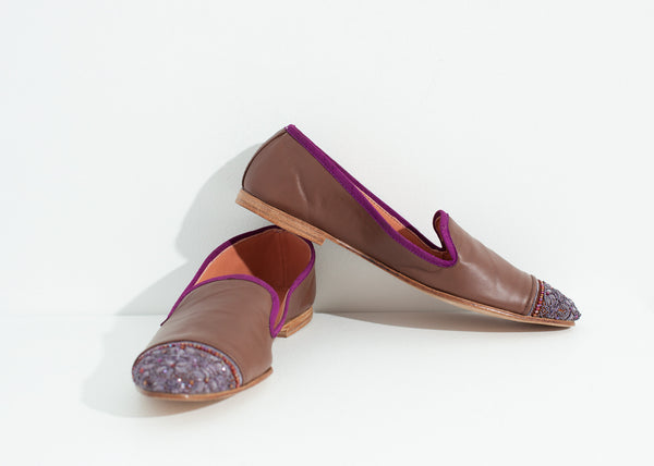 Bizi Cap Toe Loafer in Rose/Aubergine - Demo